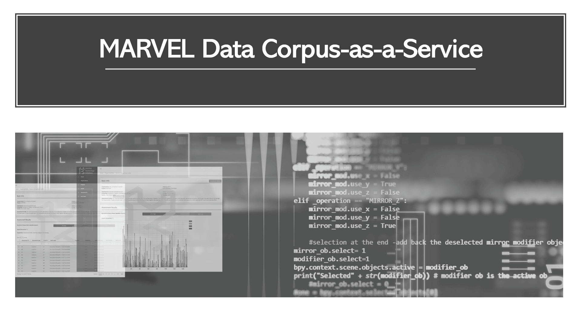 MARVEL Data Corpus-as-a-Service