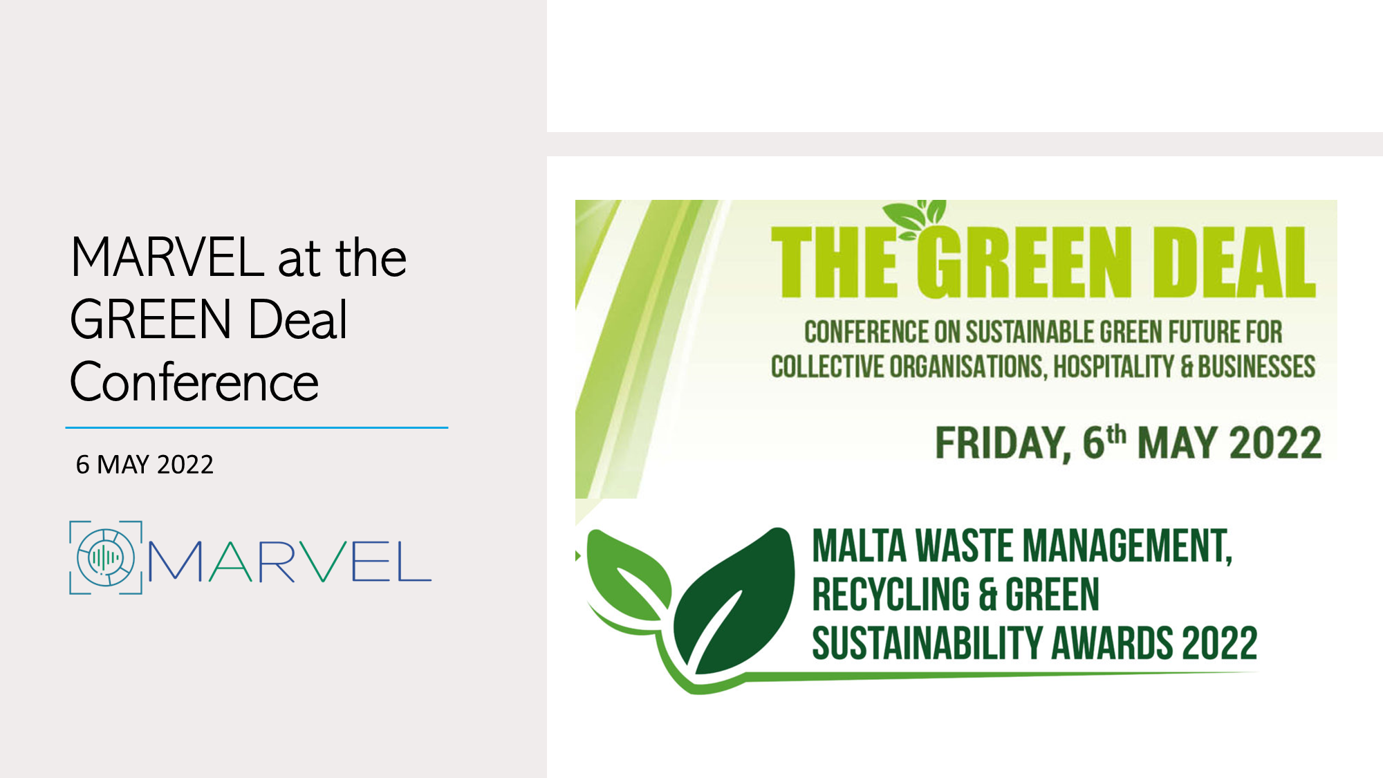 Read more about the article MARVEL at the Green Deal Conference