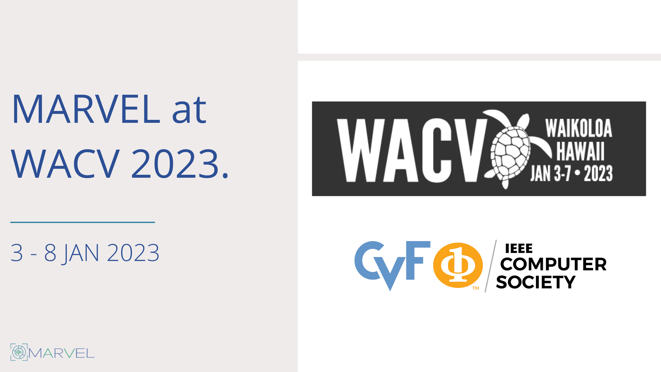 Read more about the article MARVEL at the WACV 2023