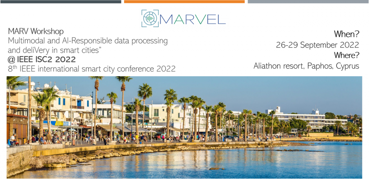 MARV banner for the IEEE ISC2 2022, 8th IEEE international smart city conference 2022, at 26-29 September 2022, in Paphos, Cyprus